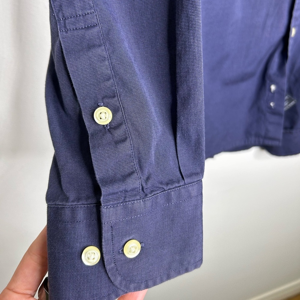 Tommy Hilfiger Cotton Shirt Large Blue Long Sleeve Button Up 80s 2 Ply Adult - Picture 5 of 9